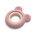 Silicone and Beech Teether “BEAR” Deep PINK